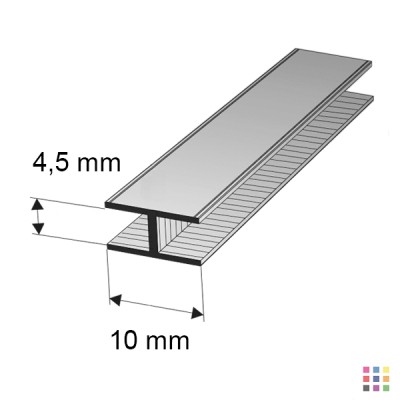 Profilé de 2m en plomb Mommer H plat 10x4.5mm demi-mou Profilé de 2m en plomb Mommer H plat 10x4.5mm demi-mou
