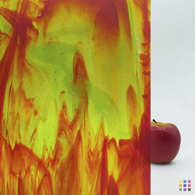 W Streaky 25-LL orange and green 82x107cm W Streaky 25-LL orange and green 82x107cm