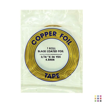 EDCO black adhesive copper foil 4.8mm (3/16") EDCO black adhesive copper foil 4.8mm (3/16")