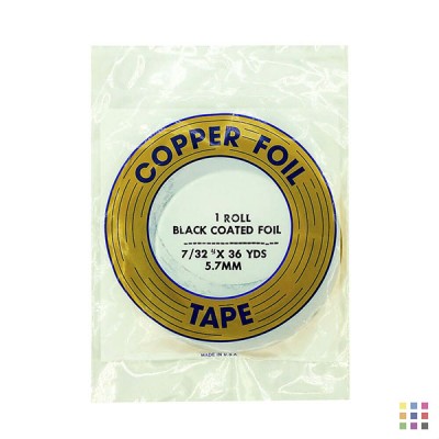 EDCO black adhesive copper foil 5.6mm (7/32") EDCO black adhesive copper foil 5.6mm (7/32")