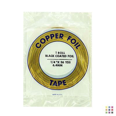 EDCO black adhesive copper foil 6.4mm (1/4") EDCO black adhesive copper foil 6.4mm (1/4")