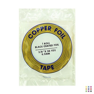 Cinta de cobre adhesivo EDCO negro 9,5mm (3/8") Cinta de cobre adhesivo EDCO negro 9,5mm (3/8")