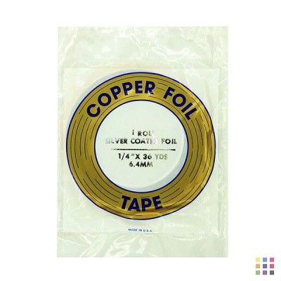 EDCO silver adhesive copper foil 6.4mm (1/4") EDCO silver adhesive copper foil 6.4mm (1/4")