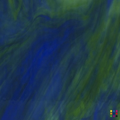 W Opalescent 197-D bleu foncé et vert moyen 27x27cm W Opalescent 197-D bleu foncé et vert moyen 27x27cm