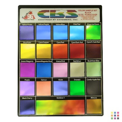 COE96 solid colour/black Dichroic glass set COE96 solid colour/black Dichroic glass set