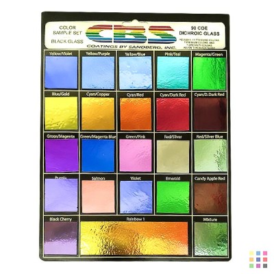 COE90 solid colour/black Dichroic glass set COE90 solid colour/black Dichroic glass set
