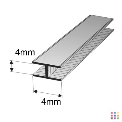 Perfil de 2m de plomo Mommer H plano 4x4mm semi-blando Perfil de 2m de plomo Mommer H plano 4x4mm semi-blando