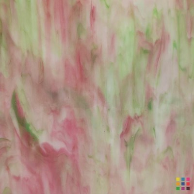 H Opalescent 129 rose et vert 27x30cm H Opalescent 129 rose et vert 27x30cm